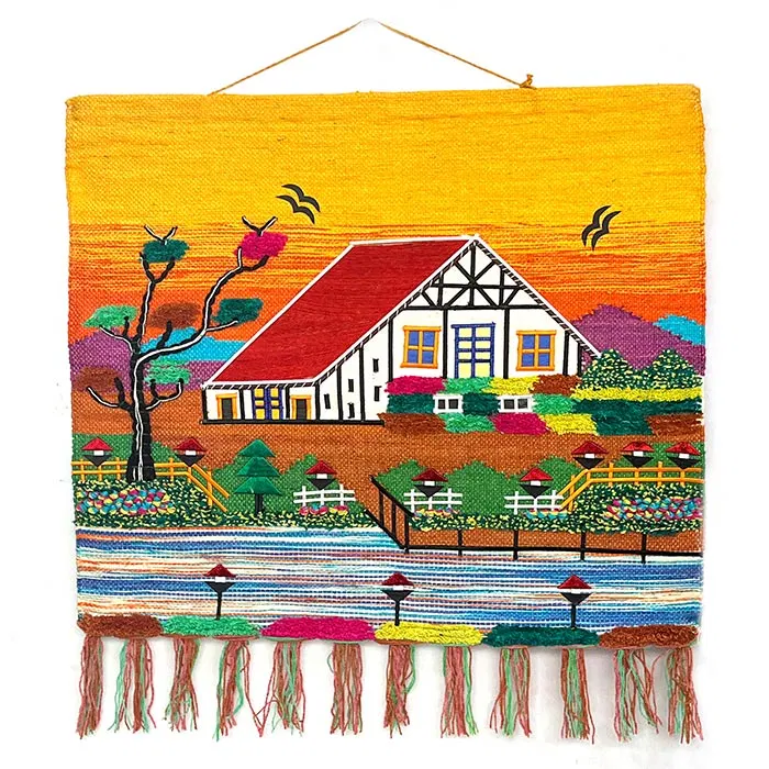 House Ghazipur Pure Jute Handmade Wall Hanging (40*36) Inches