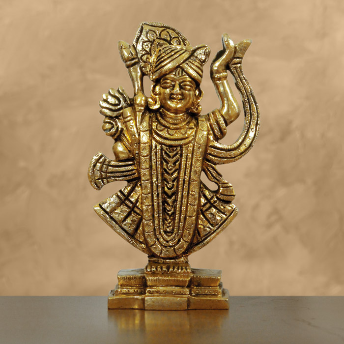 Moradabad Brass Craft Dwaraka Krishna (550-600 Grams)