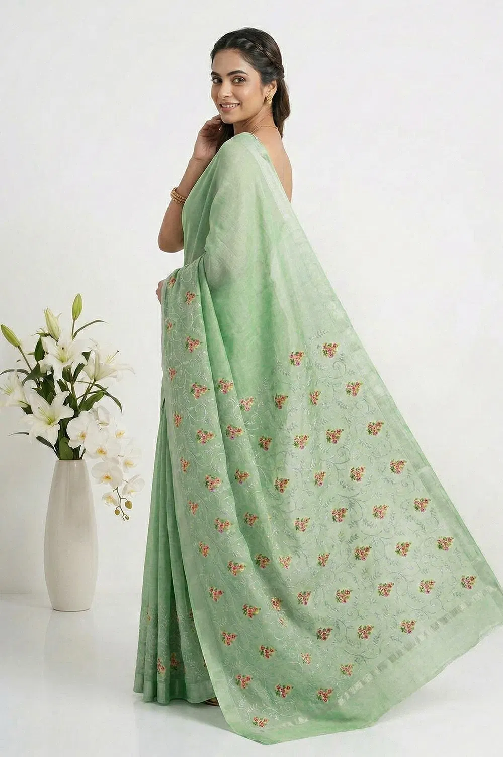 Kota Embroidery Cotton Saree