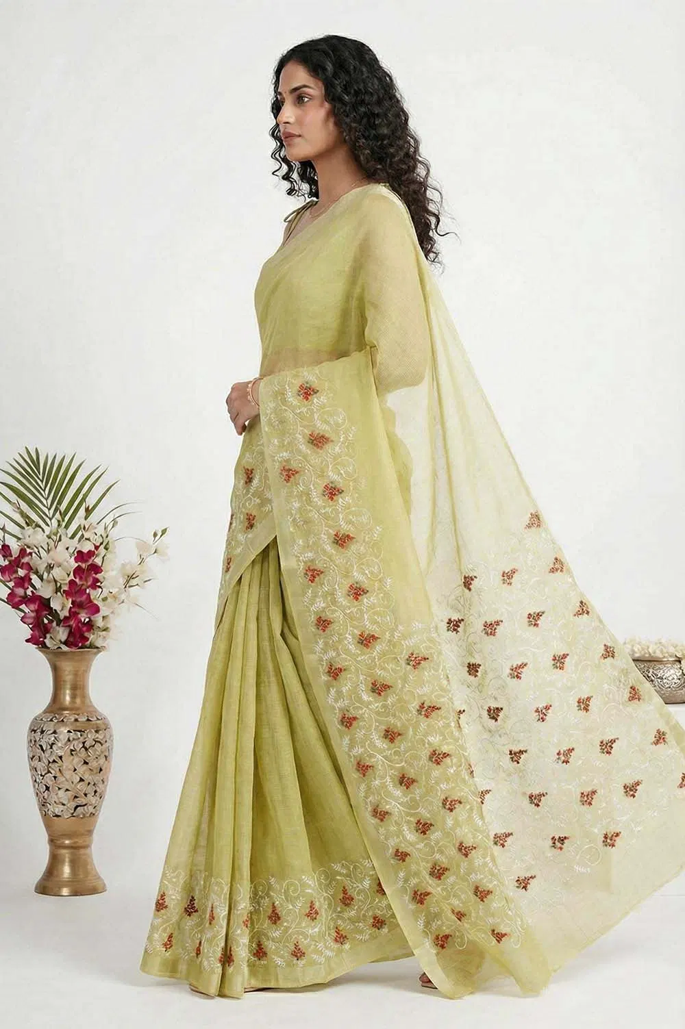 Kota Embroidery Cotton Saree