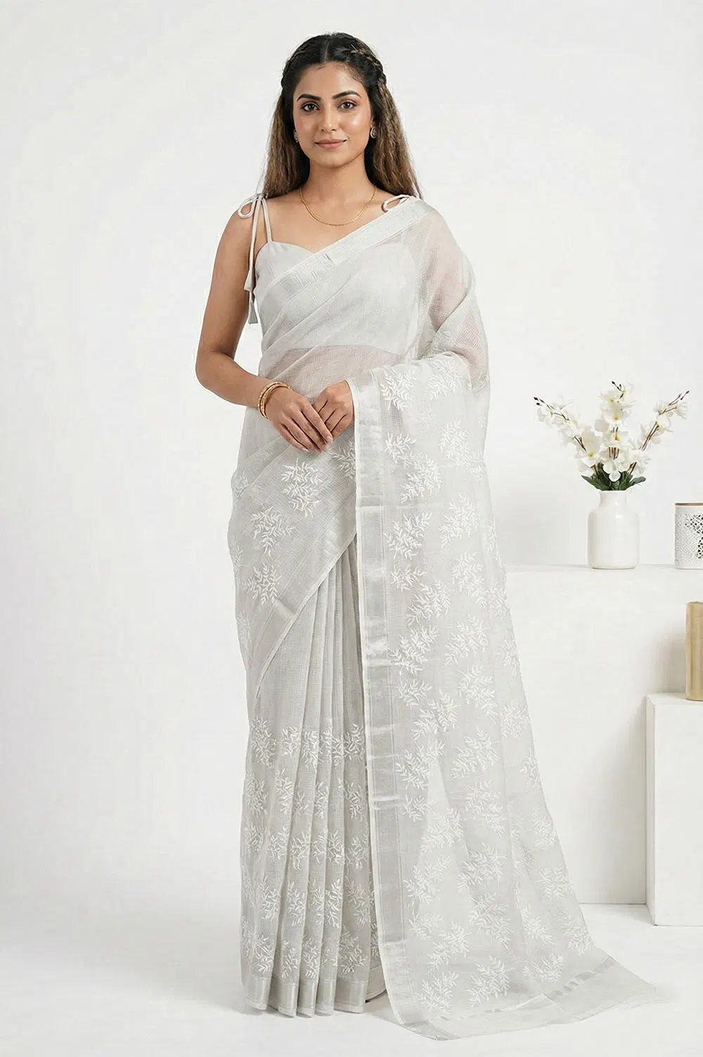 Kota Embroidery Cotton Saree
