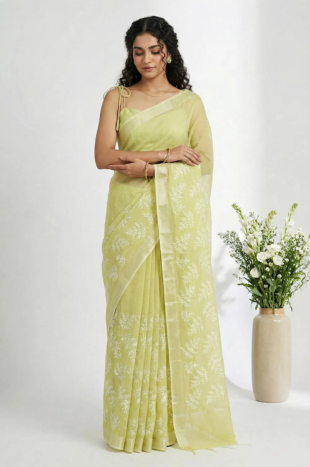 Kota Embroidery Cotton Saree