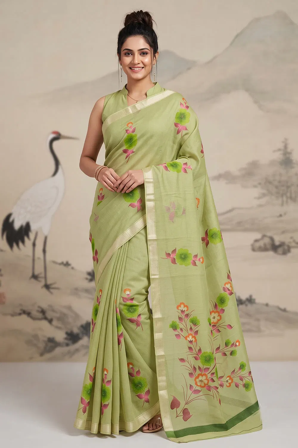 Kota Cotton Saree (Painted)
