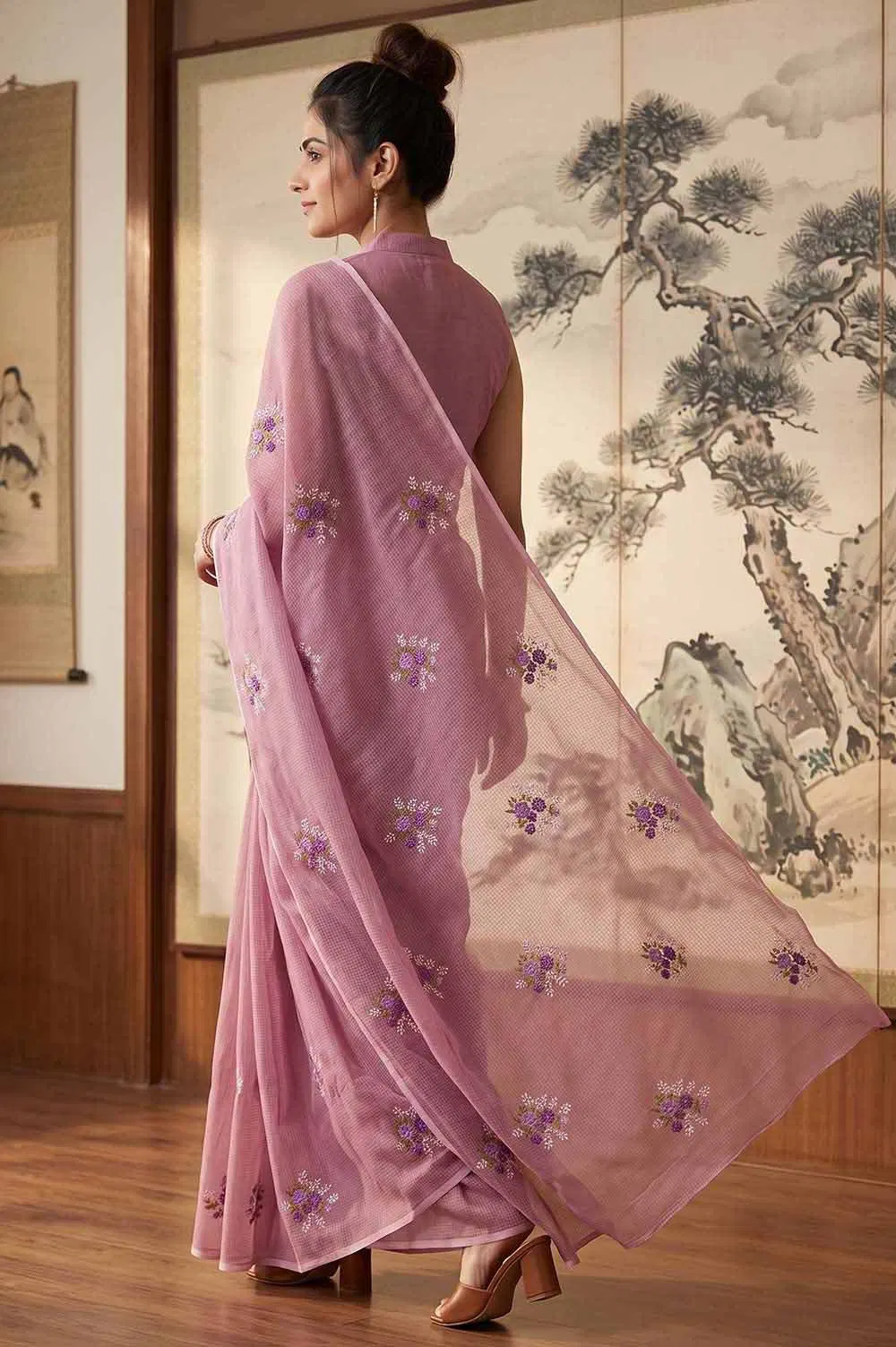 Kota Embroidery work Saree