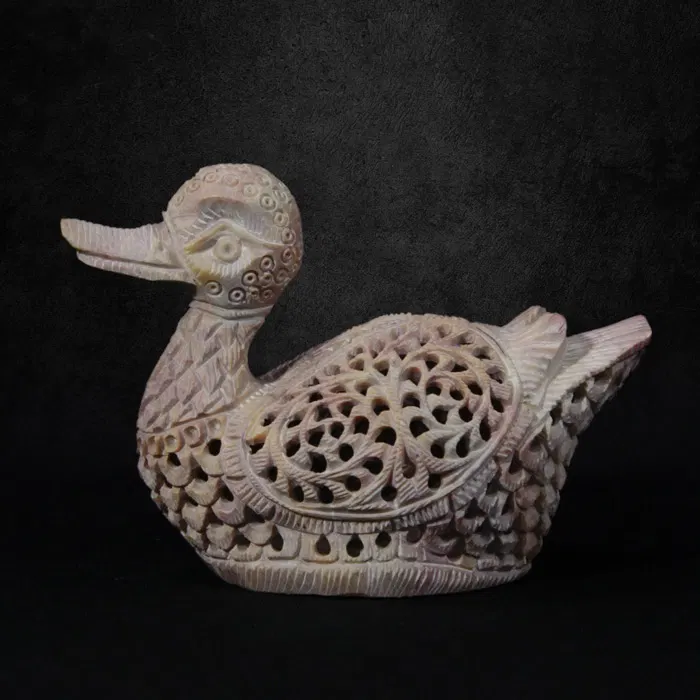 Varanasi Soft Stone Jali Work Duck (5 Inches)