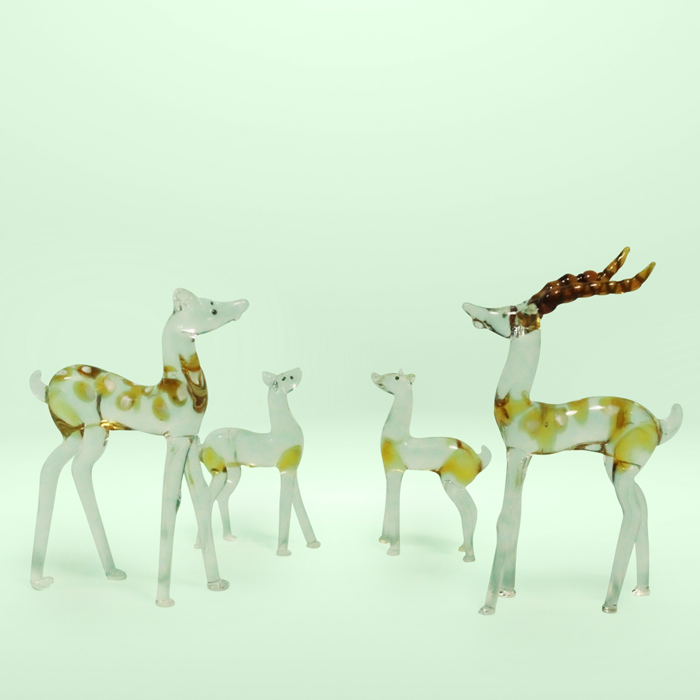 Firozabad Glass Craft Deer Family