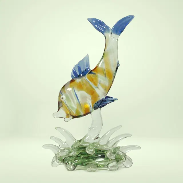 Firozabad Glass Craft Dolphin (5.5Inches)
