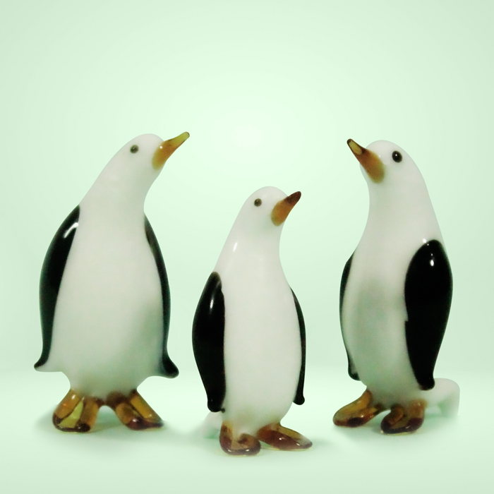 Firozabad Glass Craft Penguin Family