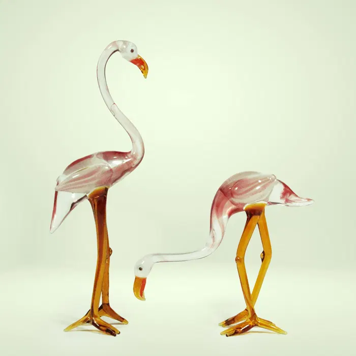 Firozabad Glass Craft Crane Pair (5.5 Inches)