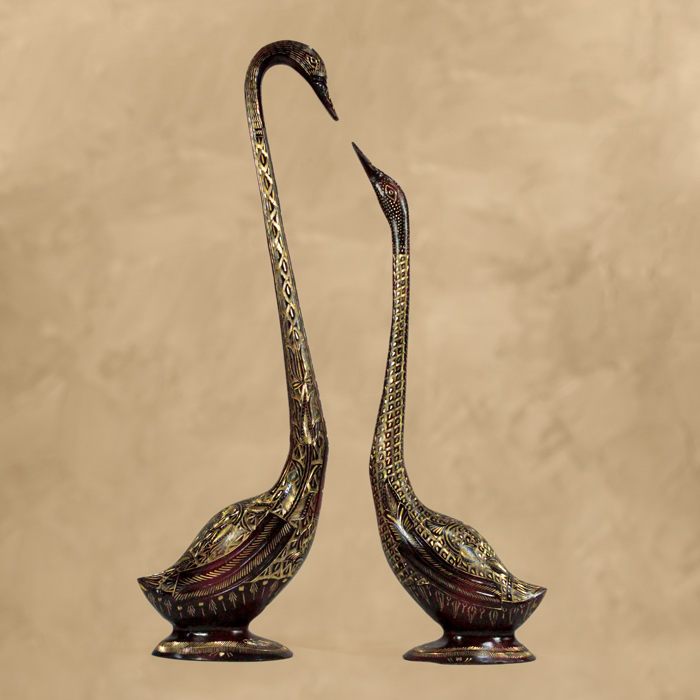 Moradabad Brass Craft Swan Pair (20 Inches) (2.5-2.6 Kg)