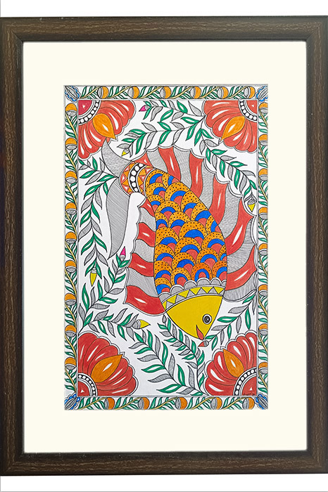 Madhubani Painting Fish (18*14 Inches)