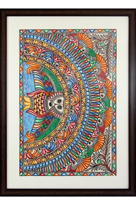 Madhubani Painting Fishes (27*20 Inches)