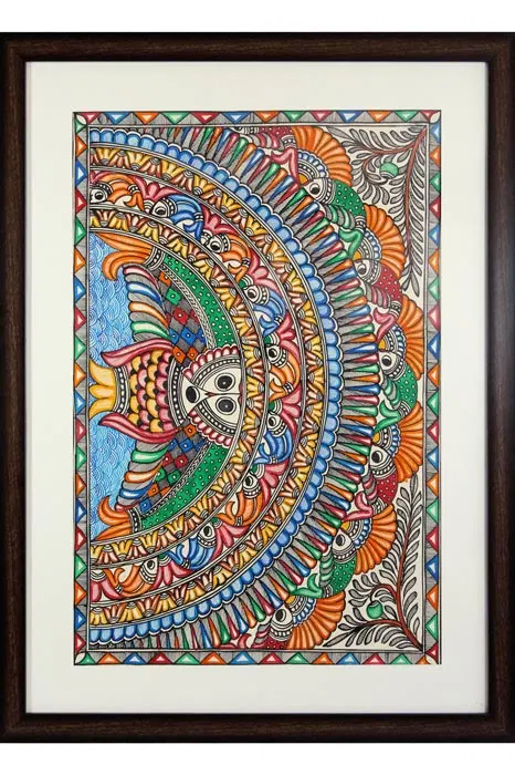 Madhubani Painting Fishes (27*20 Inches)