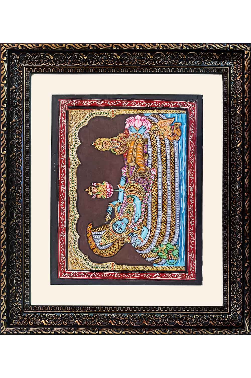 Vishnu Mysore Painting - (22KT Gold Leaf) 15x13 Inches