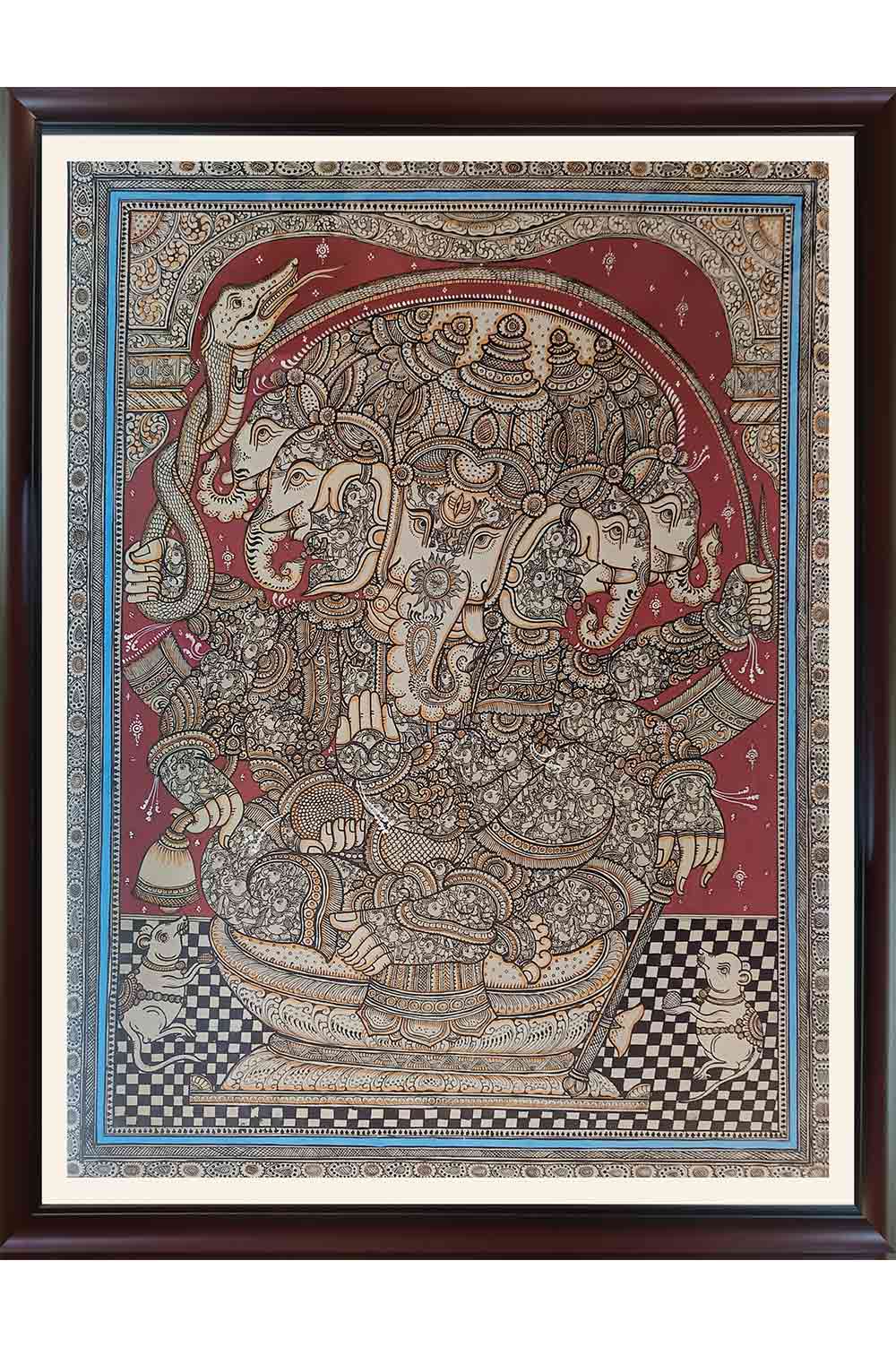 Orissa Pattachitra - Panchamukhi Ganesha (39*48 Inches)