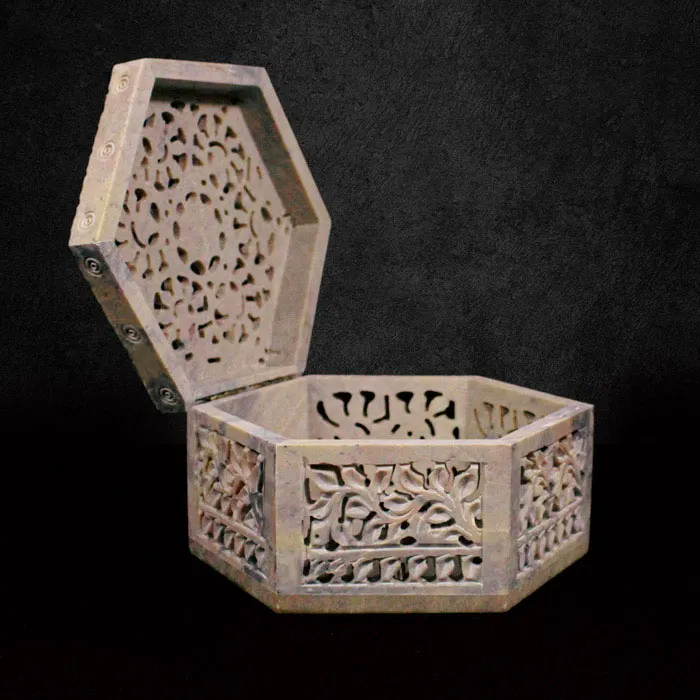 Varanasi Soft Stone Jali Box Under Cut (5.5 Inches)