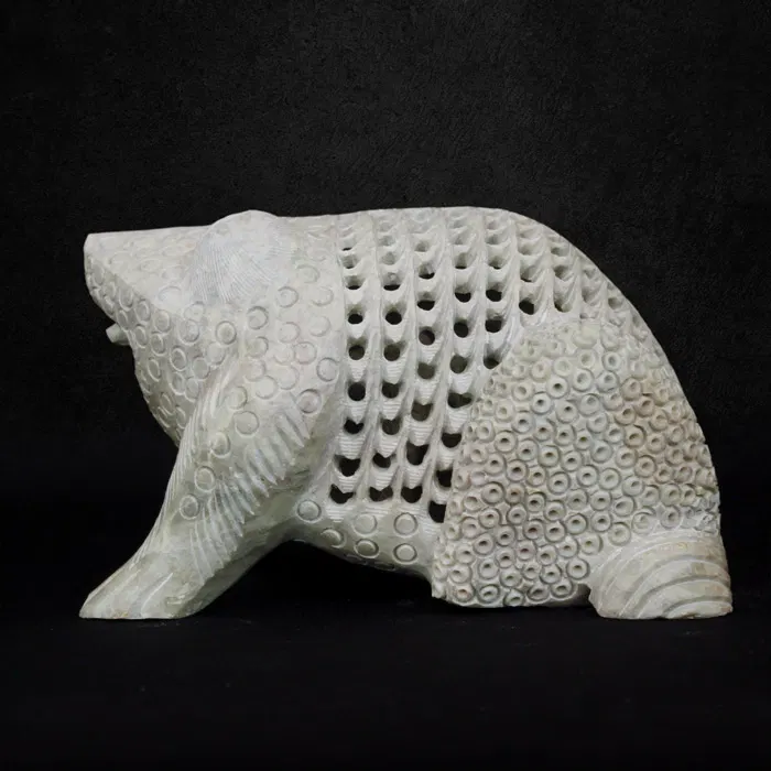 Varanasi Soft Stone Jali Frog (6 Inches)