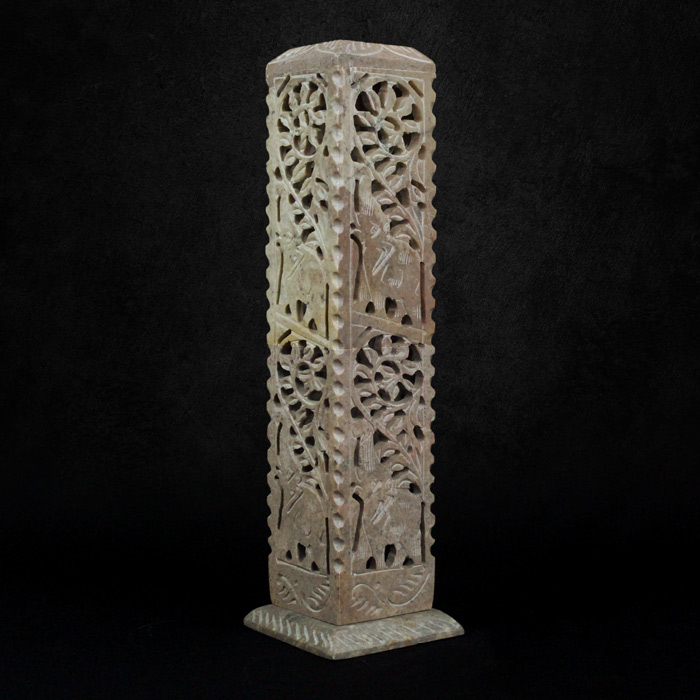 Varanasi Soft Stone Jali Incense Stick Tower (11 Inches)