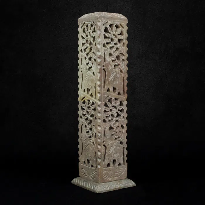 Varanasi Soft Stone Jali Incense Stick Tower (11 Inches)