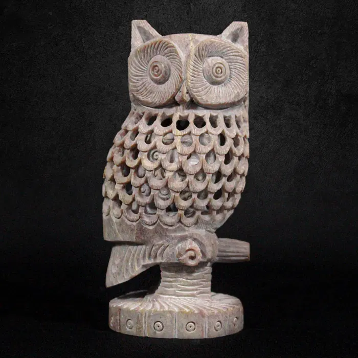Varanasi Soft Stone Jali Owl Undercut (6 Inches)