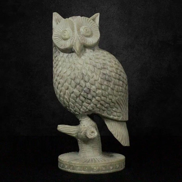 Varanasi Soft Stone Owl Solid (8 Inches)
