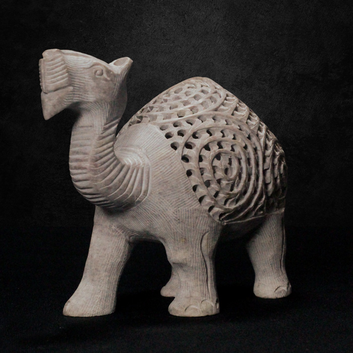Varanasi Soft Stone Jali Camel (4 Inches)