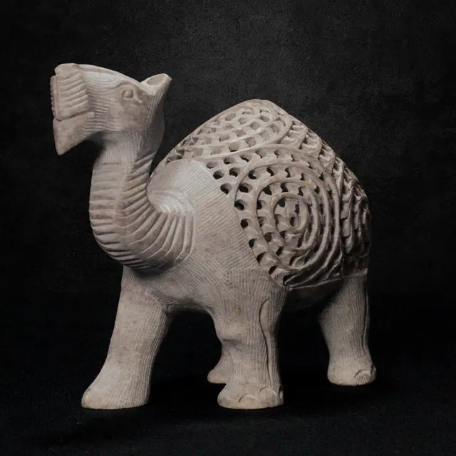 Varanasi Soft Stone Jali Camel (4 Inches)