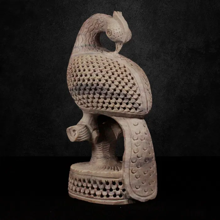 Varanasi Soft Stone Jali Peacock (8 Inches)
