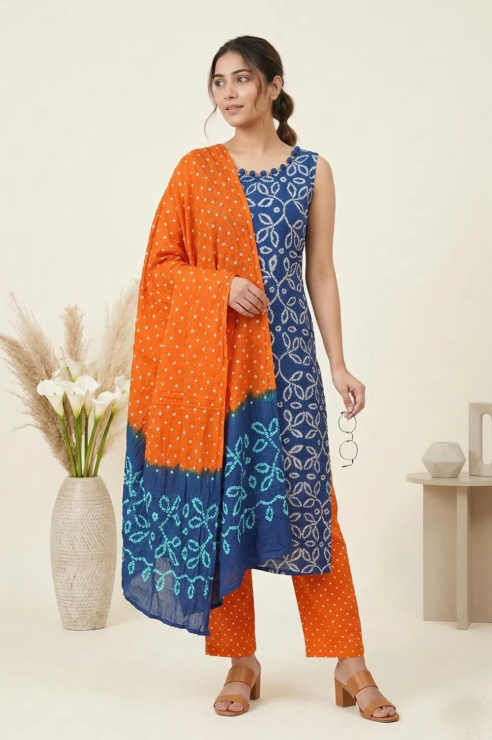 Jamnagari Bandhani Salwar Suit Dress Material