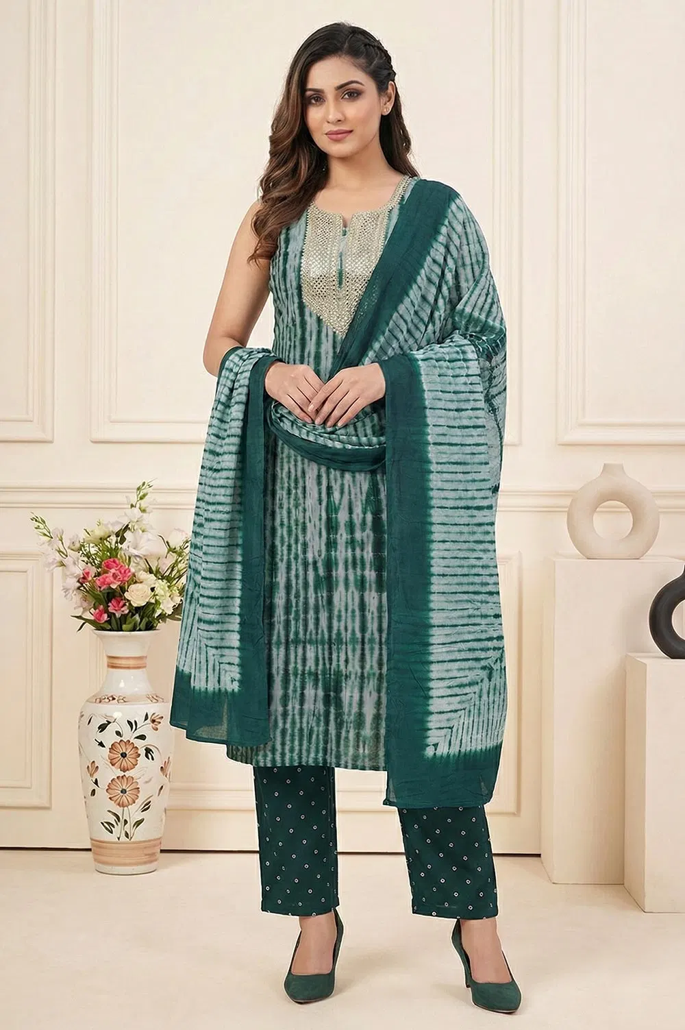 Jamnagari Bandhani Salwar Suit Dress Material