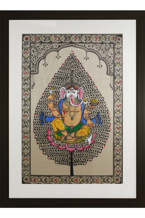 Tree of Life Orissa Pattachitra Ganesha Painting (18*24) Inches