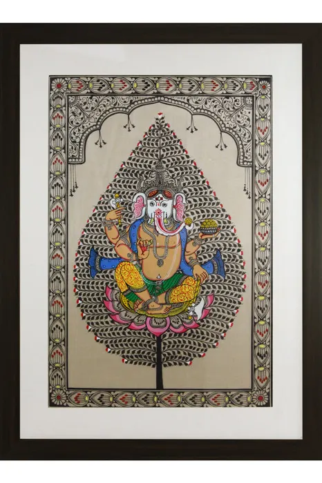 Tree of Life Orissa Pattachitra Ganesha Painting (18*24) Inches