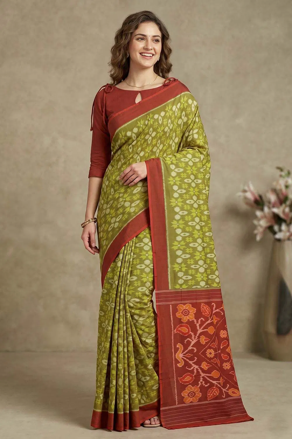 Pochampally Double Ikat Pure Cotton Saree