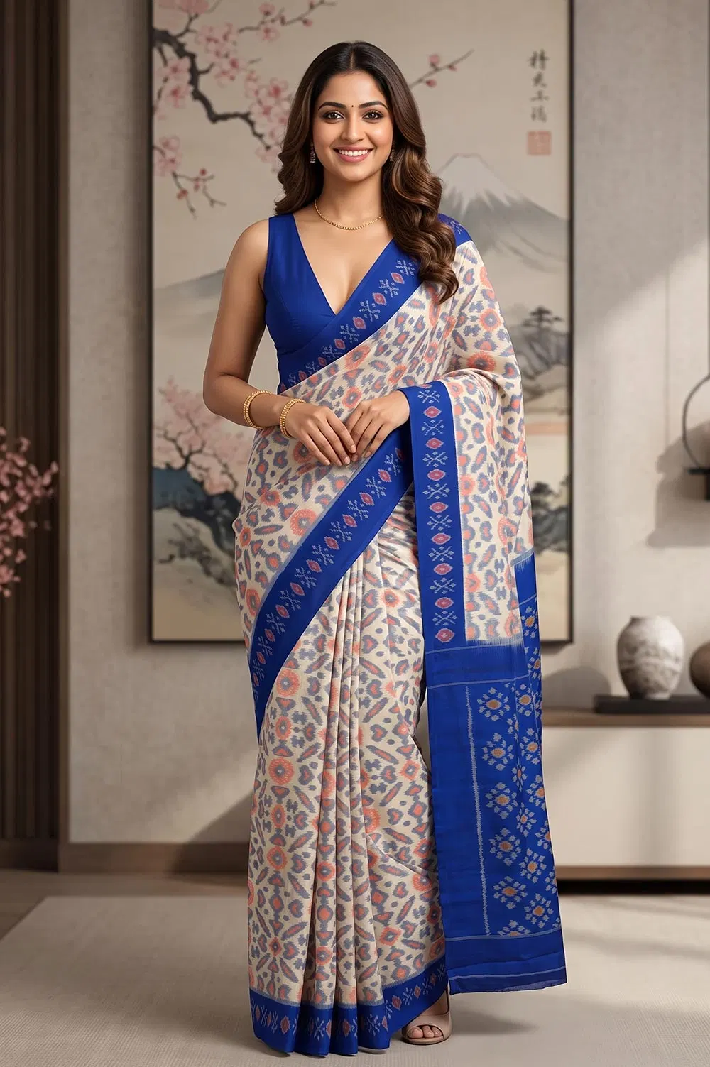 Pochampally Double Ikat Cotton Saree