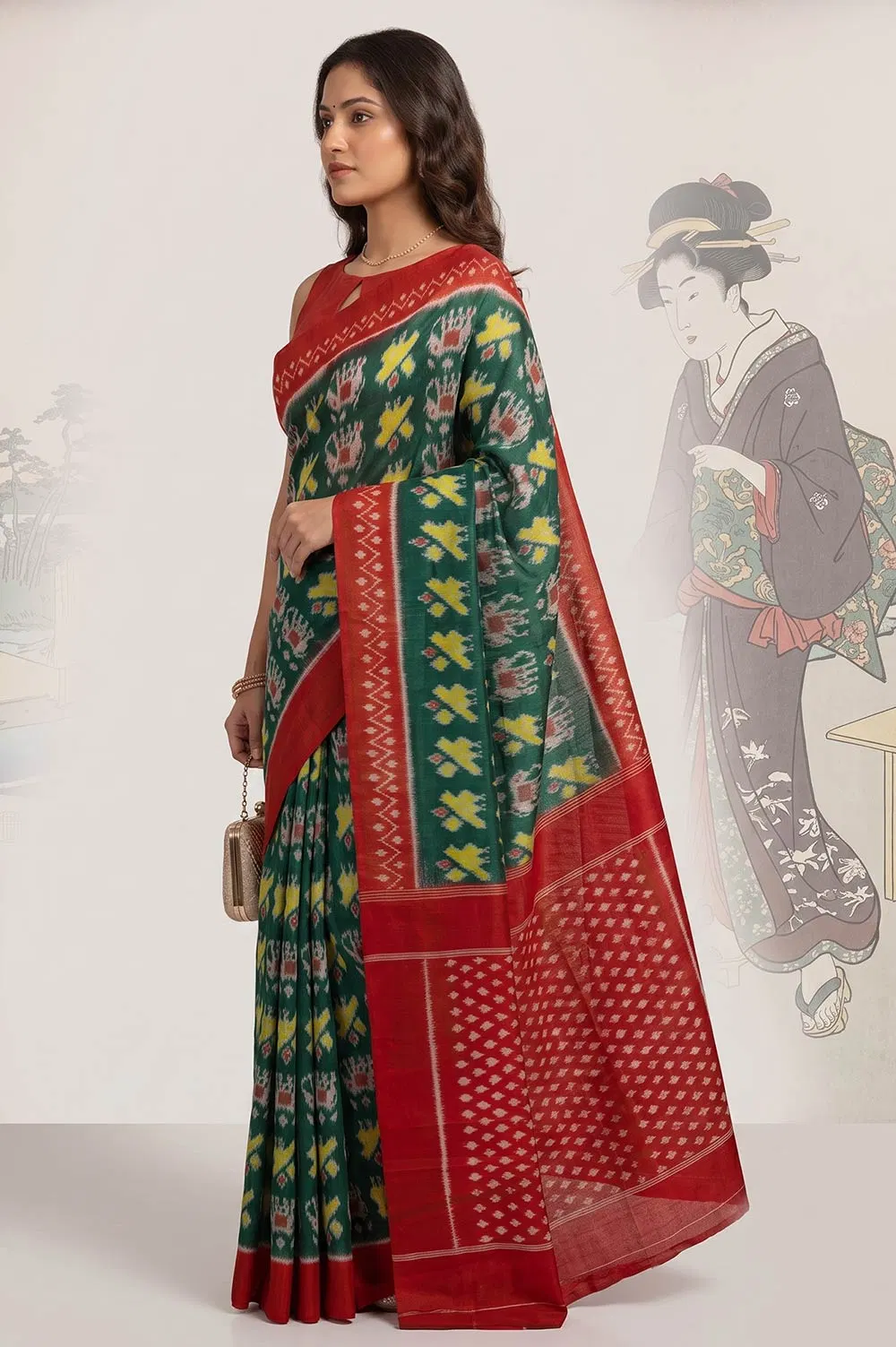 Pochampally Double Ikat Pure Cotton Saree