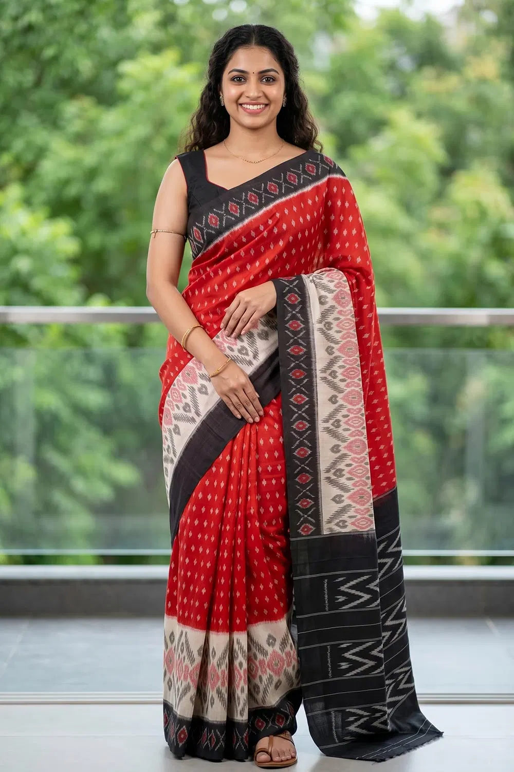 Pochampally Double Ikat Pure Cotton Saree