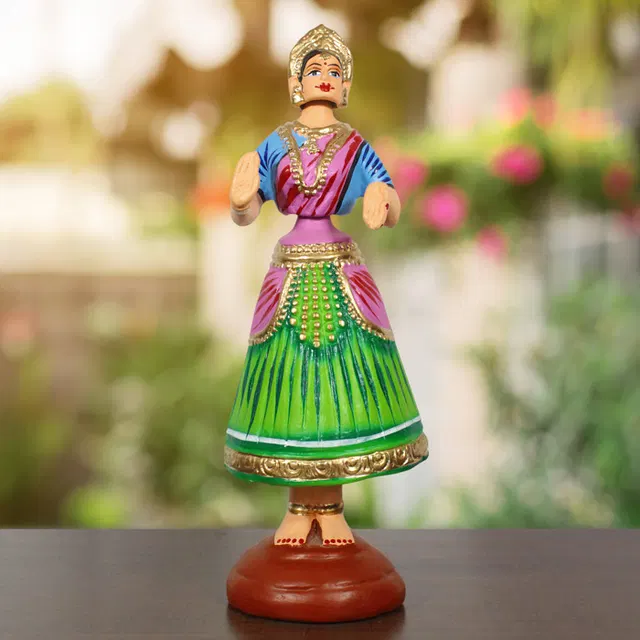 Thirukannur Papier Mache - Dancing Doll Putta Bomma (12) Inches