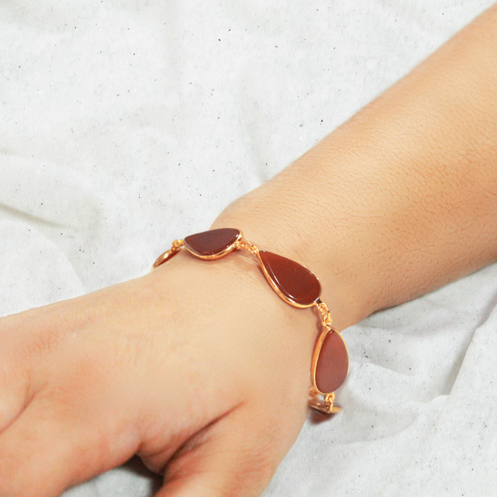 Cambay Agates Bracelets - Maroon Tear Drop