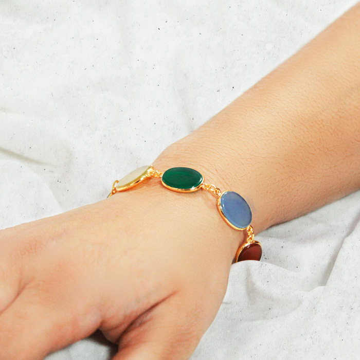 Cambay Agates Bracelets - Multi Colour Oval