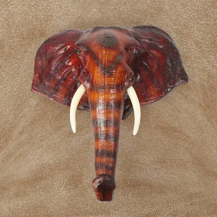 Indore Leather Craft Elephant Wall Hanging - 1.4 Feet