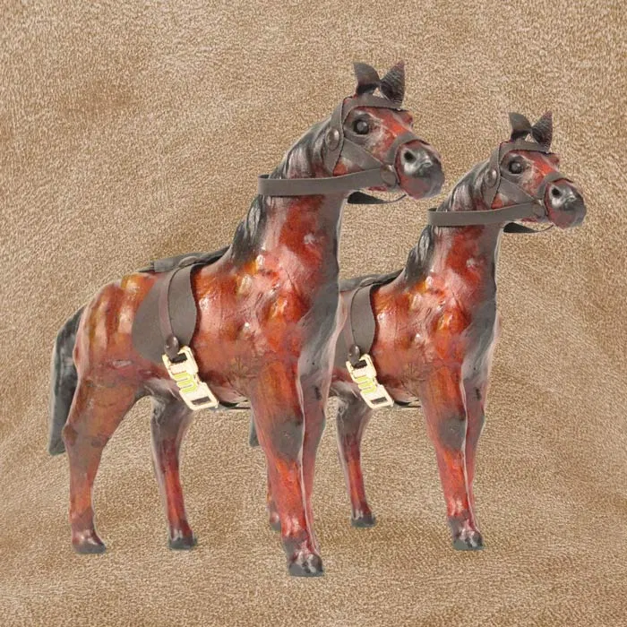 Indore Leather Toys Horse Standing (7 Inch) - Pair