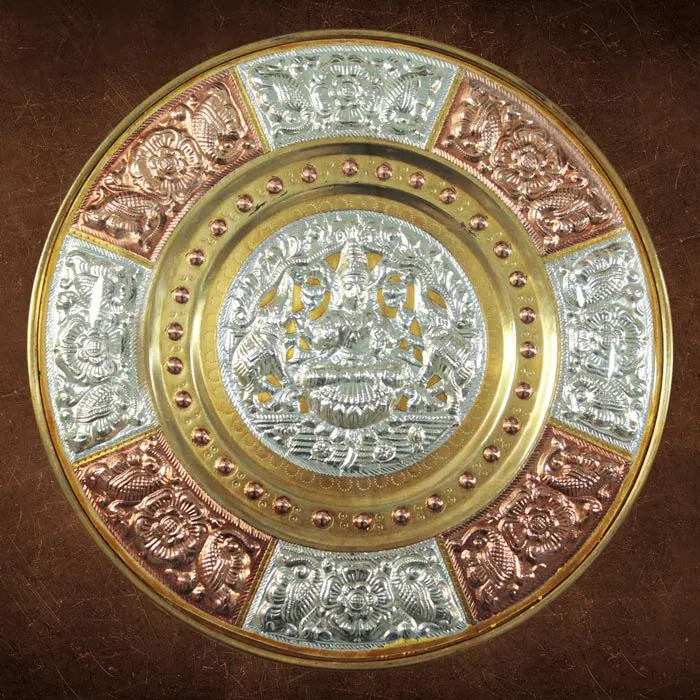 Lakshmi Tri-Metal Thanjavur Art Plate (7 to 16 Inches)