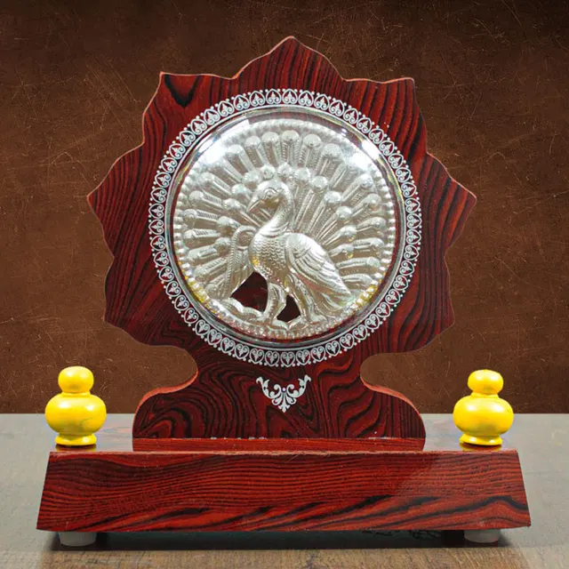 Thanjavur Art Plate Peacock Star (Memento) - 3.5 Inch Dia