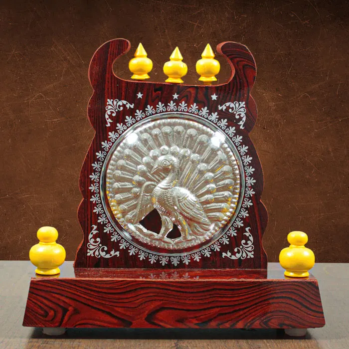 Thanjavur Art Plate Peacock Temple (Memento) - 3.5 Inch Dia