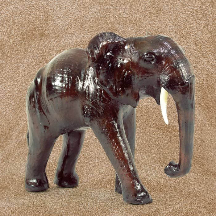 Indore Leather Toys Elephant Standing (11x9 Inch) - Single