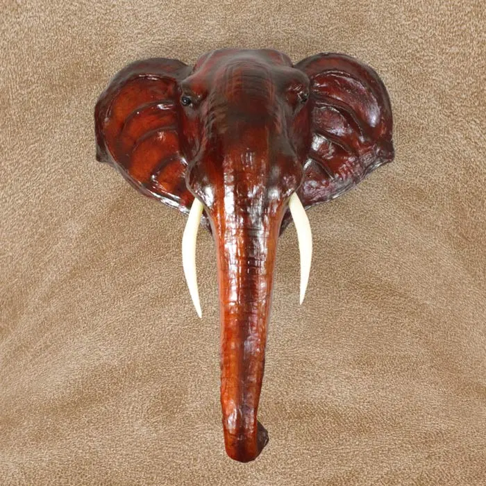 Indore Leather Craft Elephant Wall Hanging - 2.3 Feet