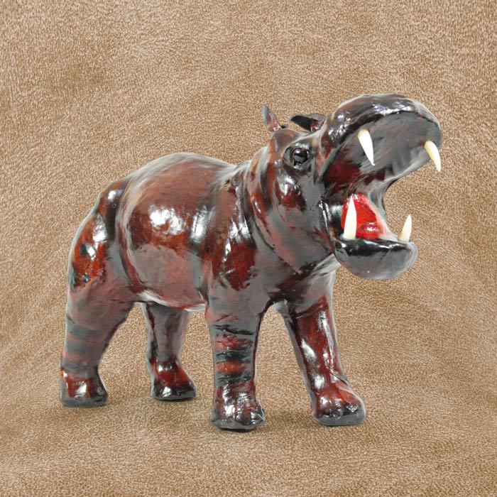 Indore Leather Toys Hippo Roaring (12x9 Inch) - Single
