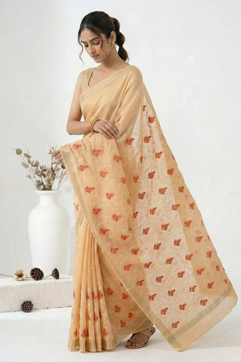 Kota Embroidery work Saree