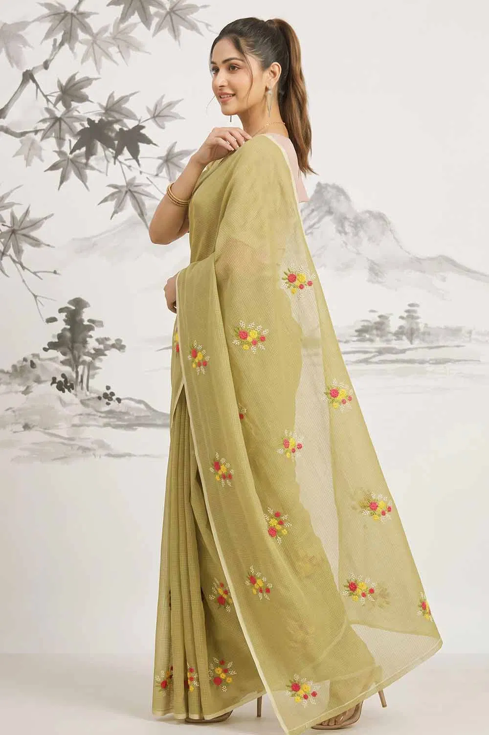 Kota Embroidery work Saree