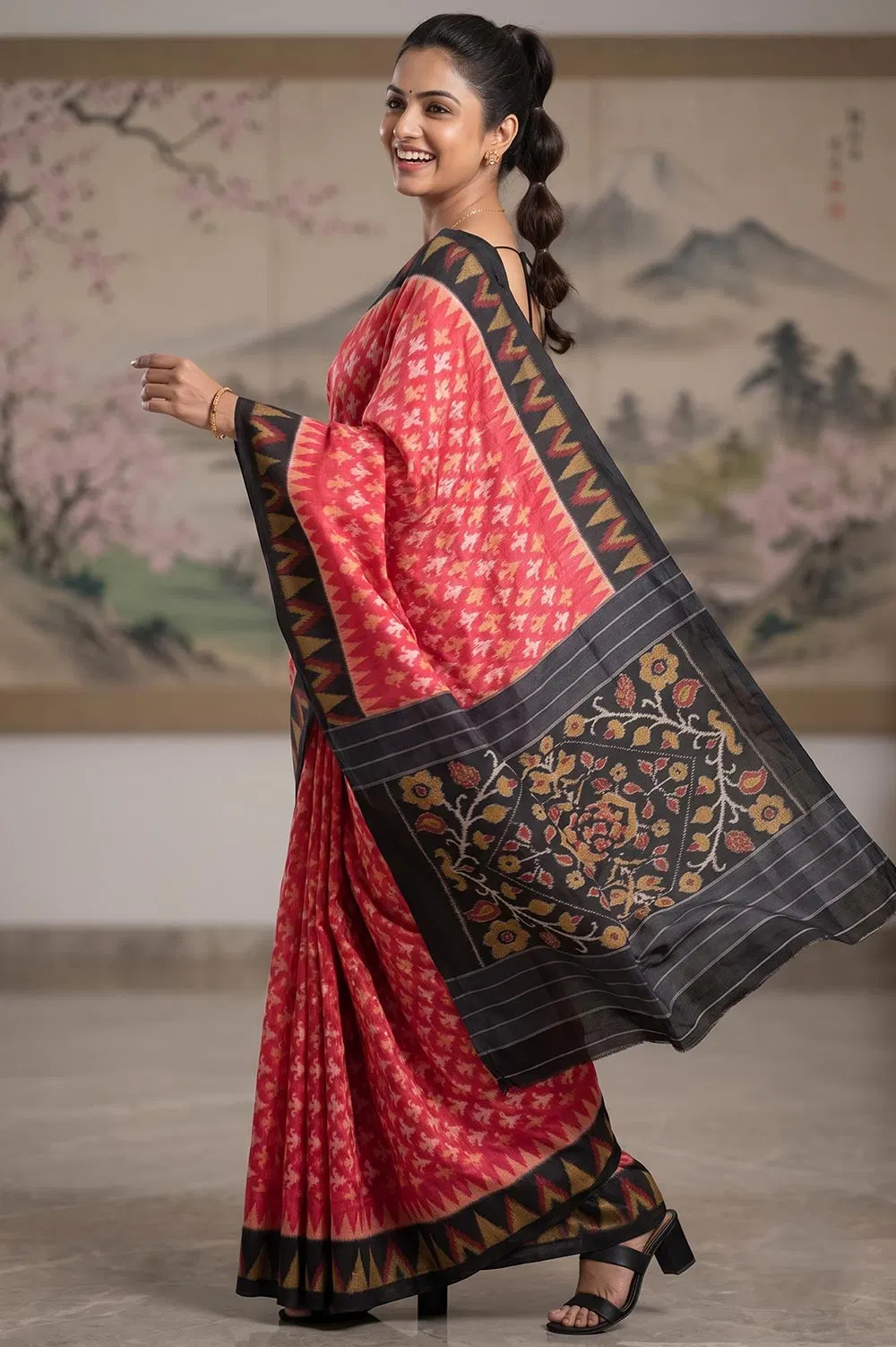 Pochampally Double Ikat Cotton Saree